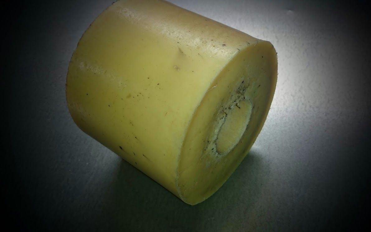 PA6 PA6G APA silon POM PTFE silonové tyče desky PA6 G válec přírodní barva vnější průměr 170mm vniřní průměr 75mm s úkosem výška 130mm plmont